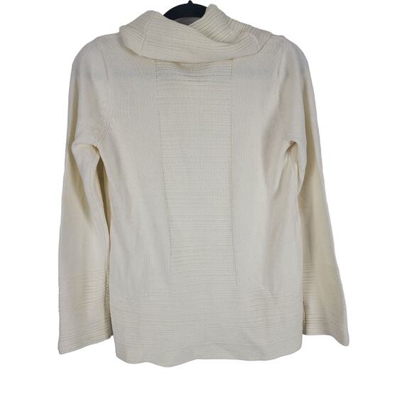 Calvin Klein Cowl Neck Sweater S Womens Long Sleeve Knit Pullover White Top - Picture 8 of 10